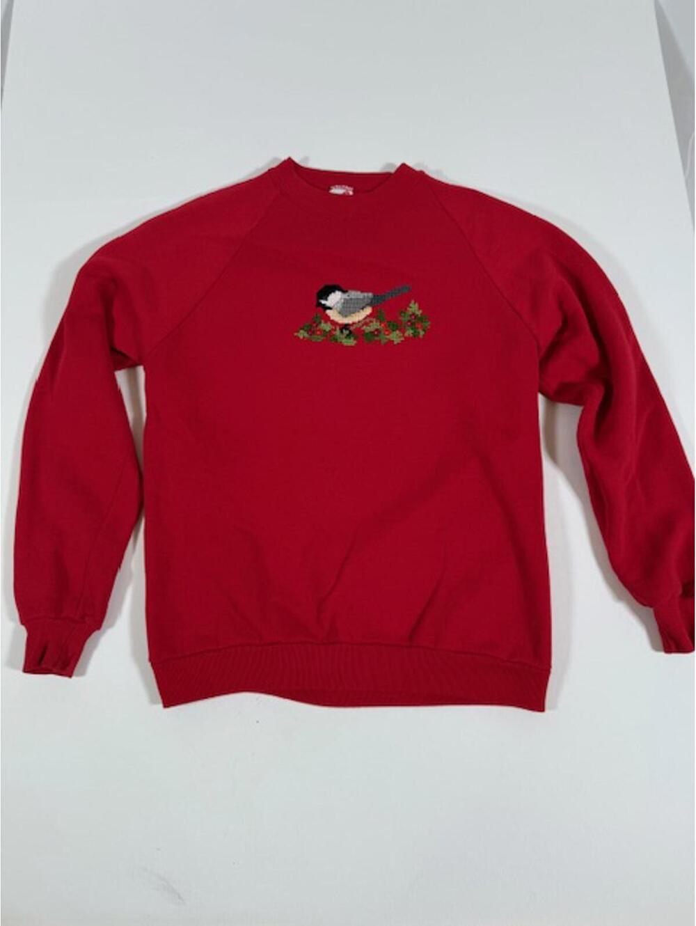 Vintage Jerzees 90s Crew Neck Bird Embroidery Made in USA